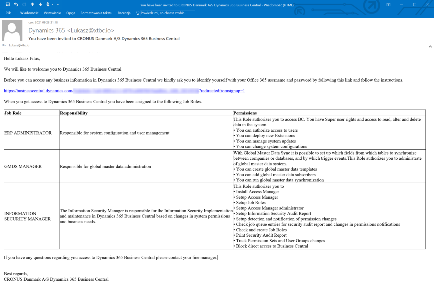 Invite single user into BC - Xtbc Docs